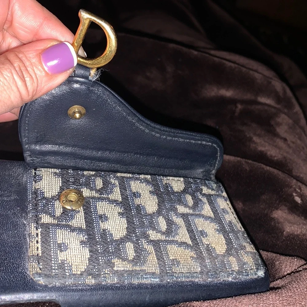 CHRISTIAN DIOR Trotter  Oblique‎ Calfskin Saddle iPhone Blue
